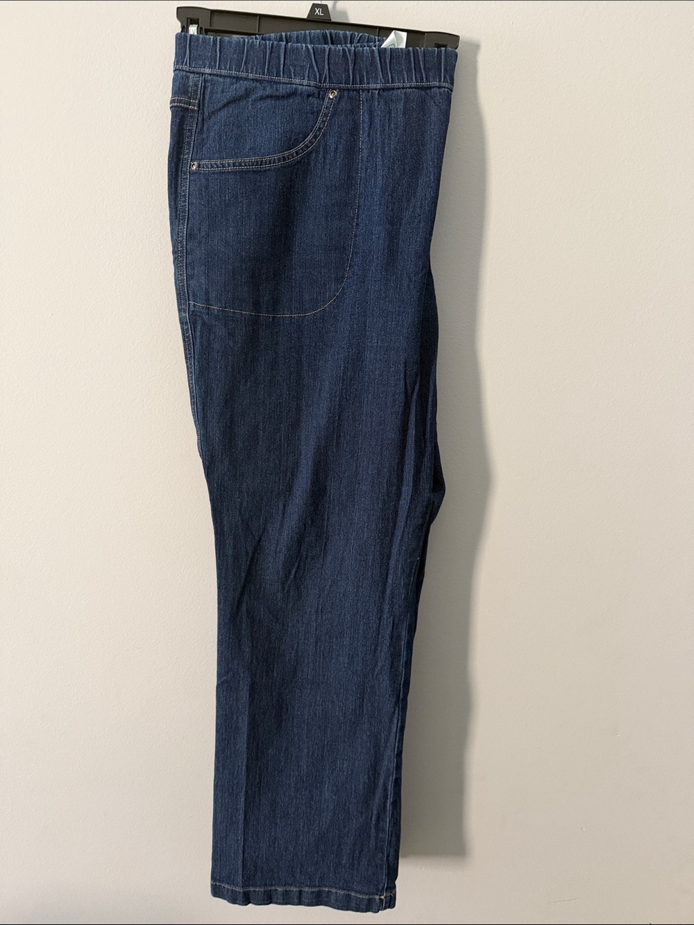 Just My Size WoMen's Dark Blue Elastic-Waist Relaxed Jeans
